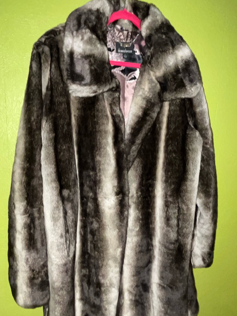 Vintage Dennis Basso Faux Fur Coat Size Large